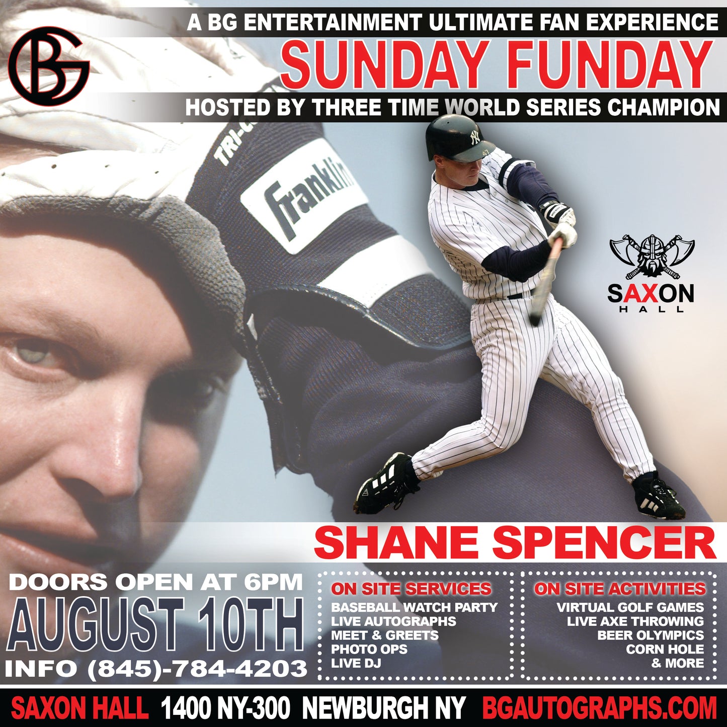Shane Spencer Meet & Greet at Saxon Hall August 10th
