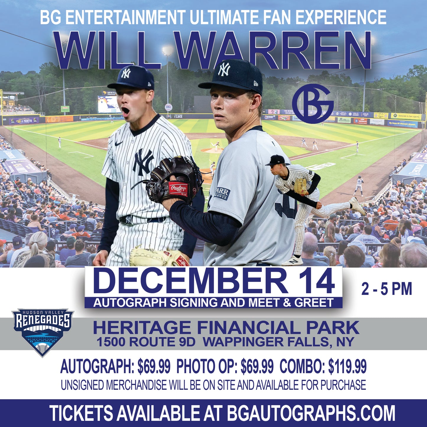 Will Warren Meet & Greet Autograph Signing and Card Show at the Hudson Valley Renegades December 14