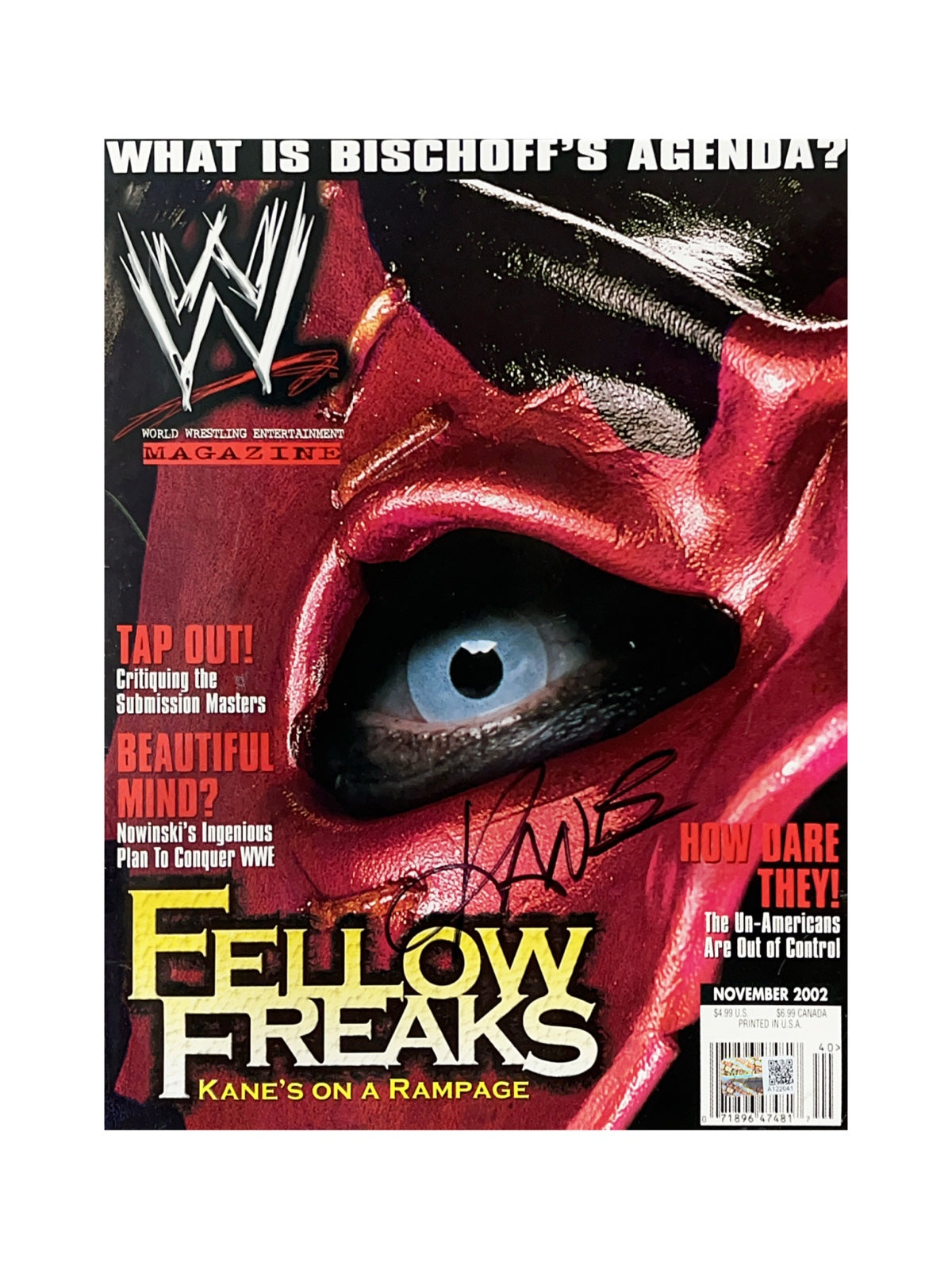 Kane Autographed WWE Magazine Steiner CX