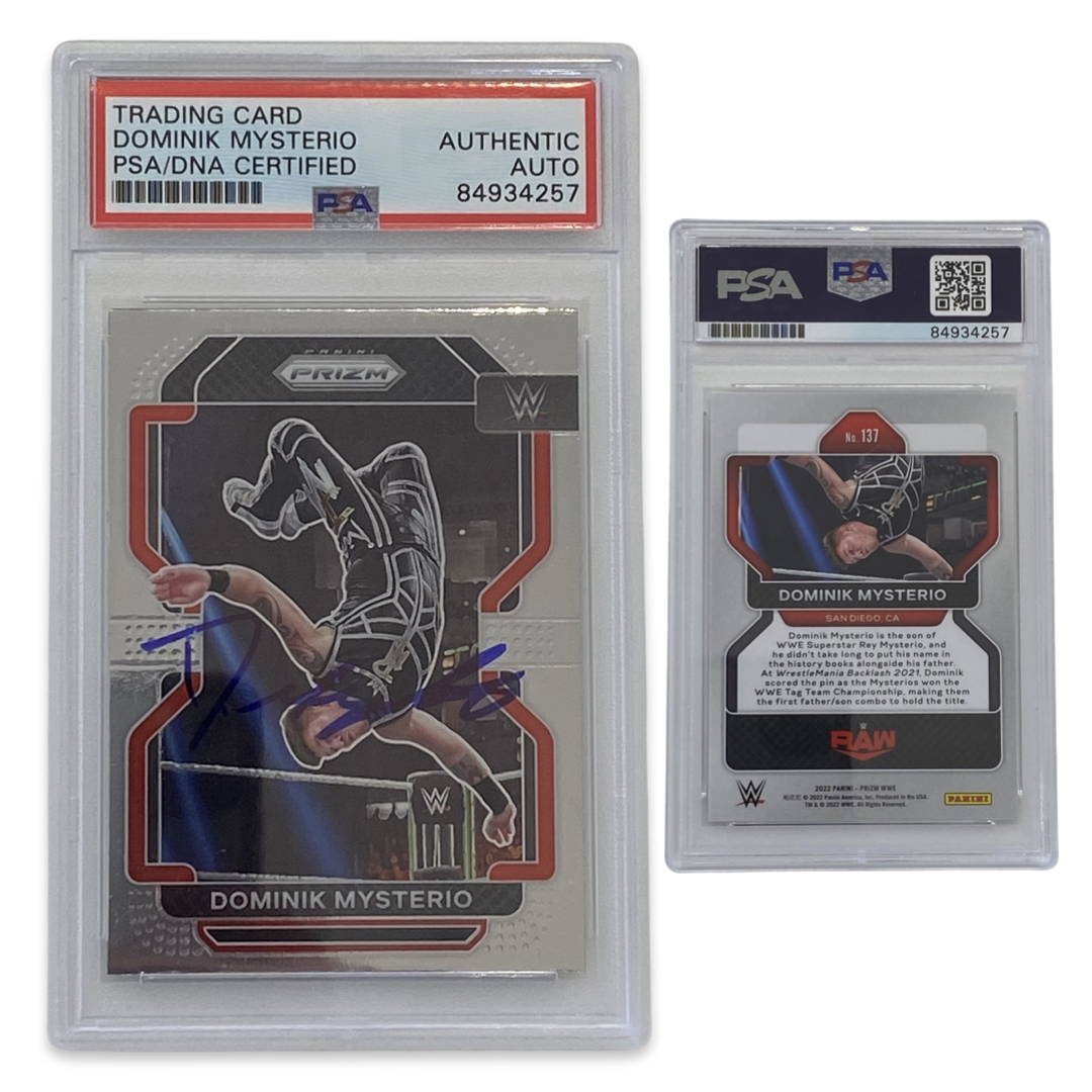 2022 Dominik Mysterio Panini Prizm #137 Autographed PSA Auto Authentic