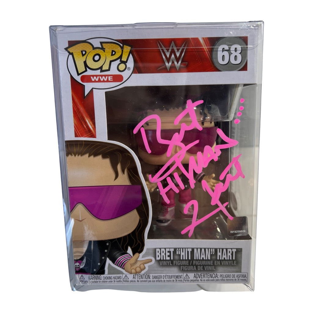 Bret Hart Autographed Funko Pop #68 JSA