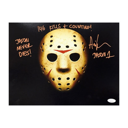 Ari Lehman Autographed Jason Mask 11x14 JSA