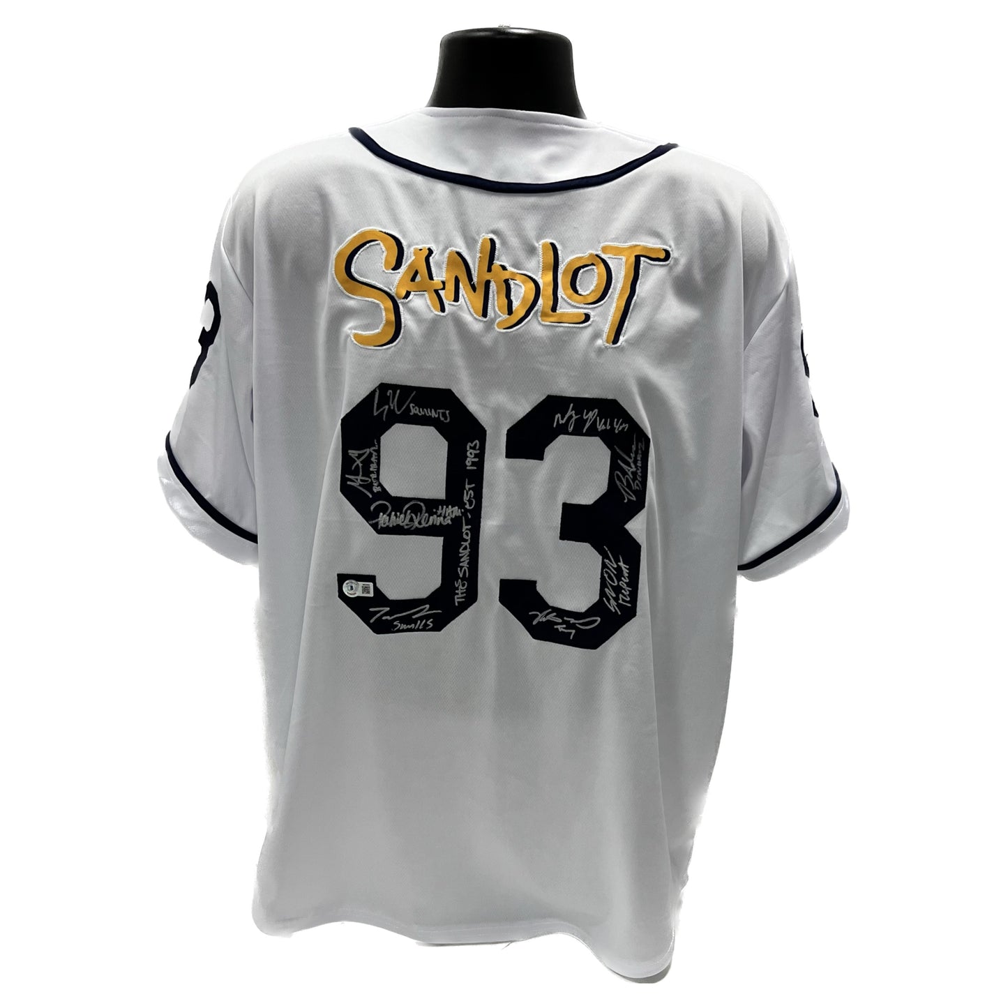 The Sandlot Cast Autographed 93 Jersey Beckett