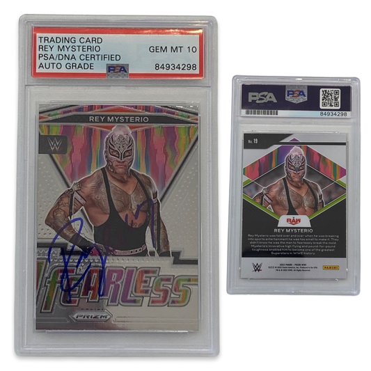 2022 Rey Mysterio Panini Prizm #19 Autographed PSA Auto Gem MT 10