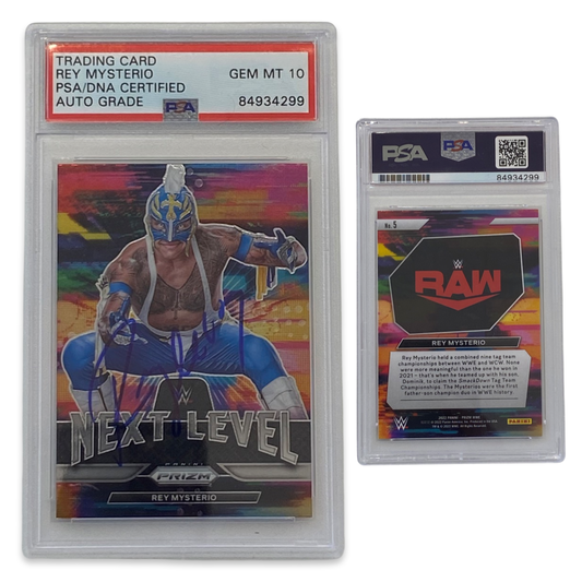 2022 Rey Mysterio Panini Prizm #5 Autographed PSA Auto Gem MT 10