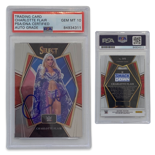 2022 Charlotte Flair Panini Select #101 Autographed PSA Auto Gem MT 10