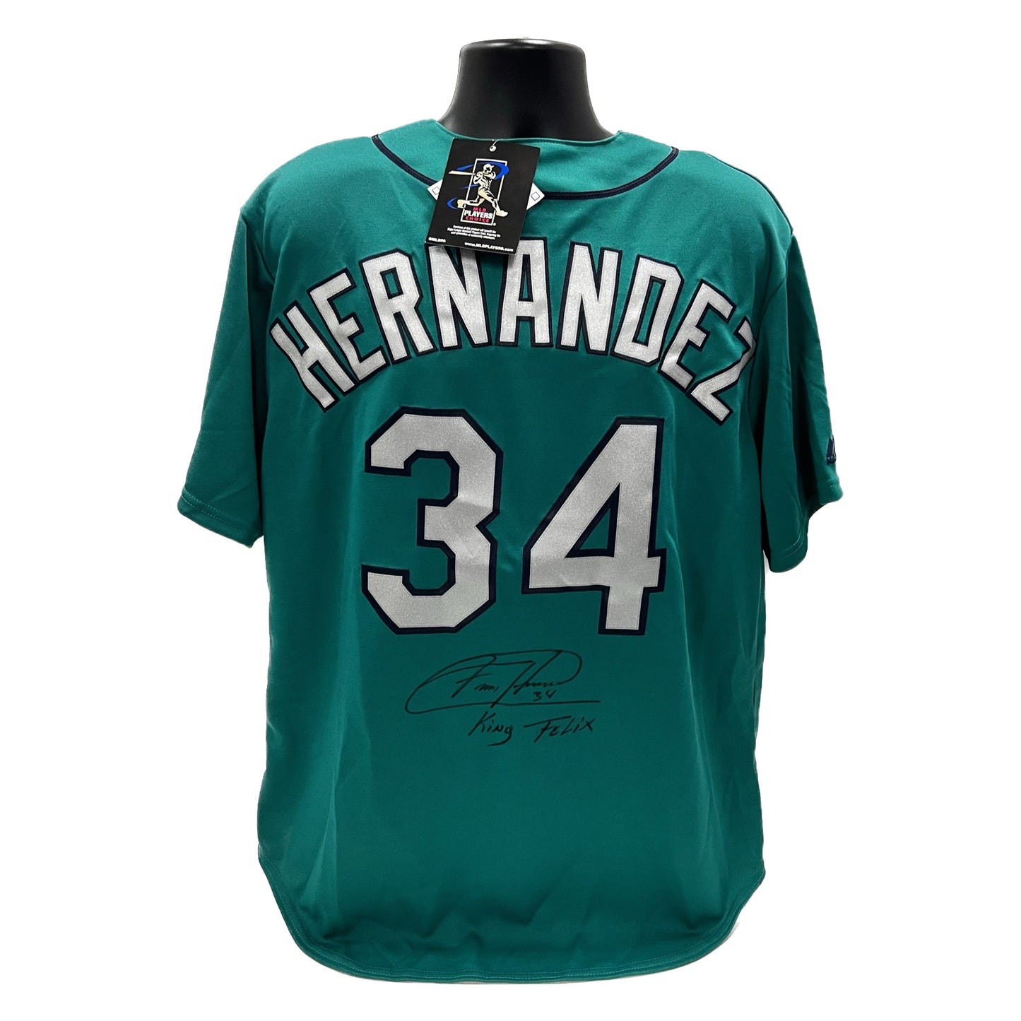 Felix Hernandez Autographed Seattle Mariners Majestic Green Jersey King Felix Inscription MLB