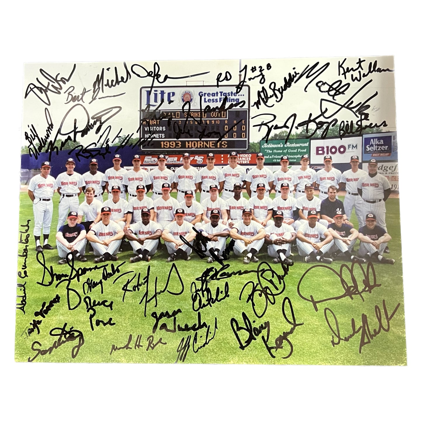 Derek Jeter Shane Spencer 1993 Hornets Team Autographed 8x10
