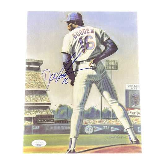 Dwight Doc Gooden Autographed Illustraighted 8x10 JSA