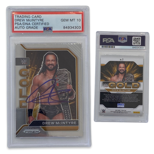 2022 Drew McIntyre Panini Prizm #2 Autographed PSA Auto Gem MT 10