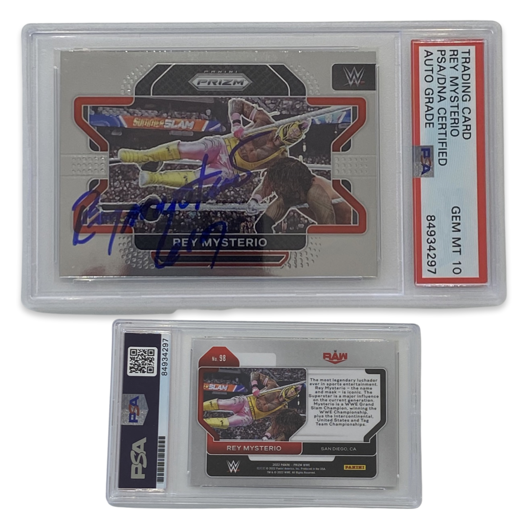 2022 Rey Mysterio Panini Prizm #98 Autographed PSA Auto Gem MT 10