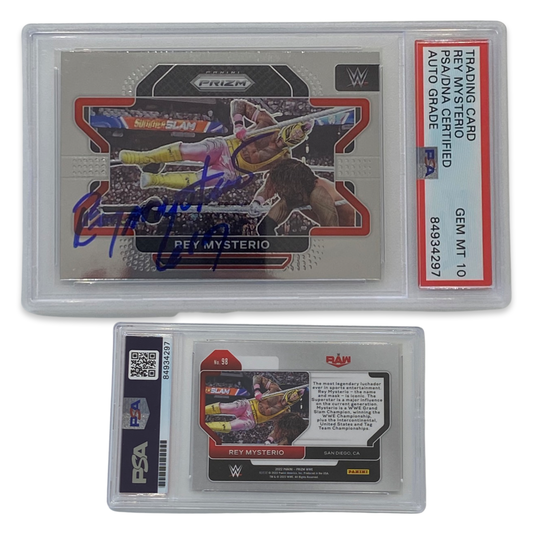 2022 Rey Mysterio Panini Prizm #98 Autographed PSA Auto Gem MT 10