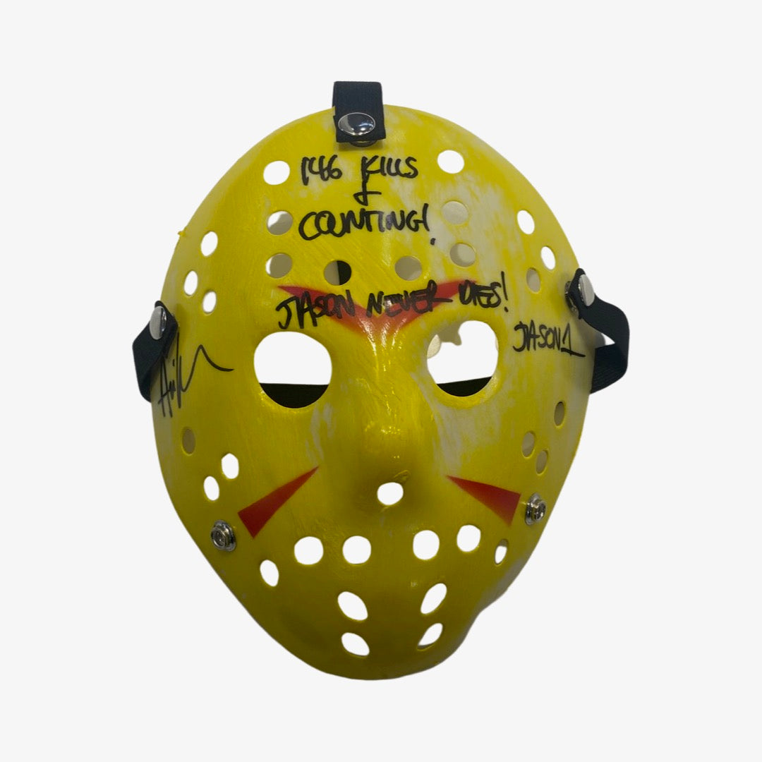 Ari Lehman Autographed Yellow Jason Mask JSA