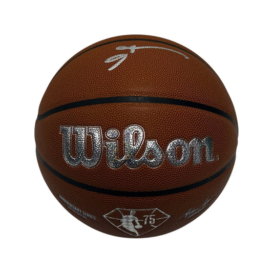 Allen Iverson Autographed Mitchell & Ness Wilson NBA 75th Anniversary Basketball Beckett