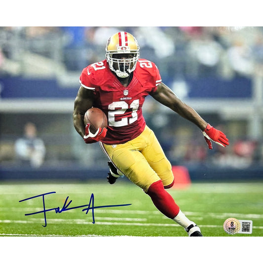 Frank Gore San Fransisco Autographed 49ers Red Jersey Run 8x10 Beckett BAS