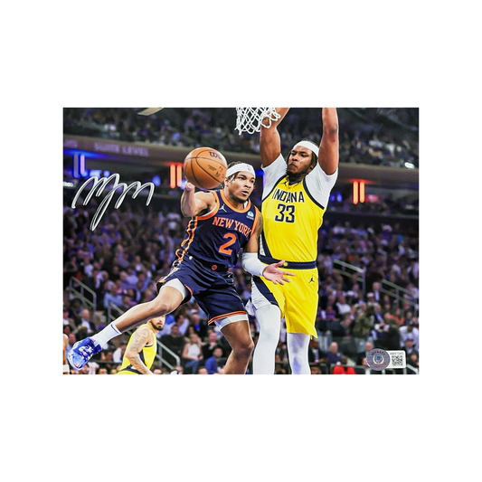 Miles Deuce McBride Autographed New York Knicks vs Myles Turner 8x10 Beckett