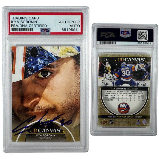 2021-22 Ilya Sorokin Autographed Upper Deck UD Canvas #C53 PSA Auto Authentic