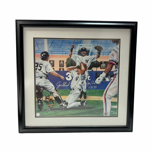 David Cone & Joe Girardi Autographed New York Yankees Framed 17x18 William Lopa Art LE 367/1999 All American Collectibles COA