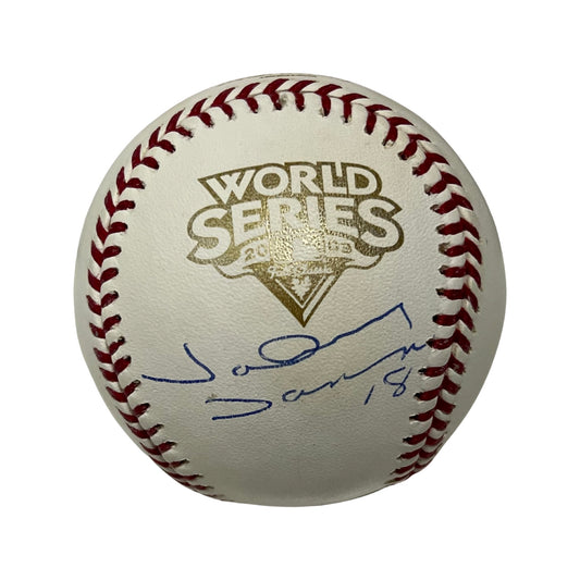 Johnny Damon Autographed New York Yankees 2009 World Series Logo Baseball MLB