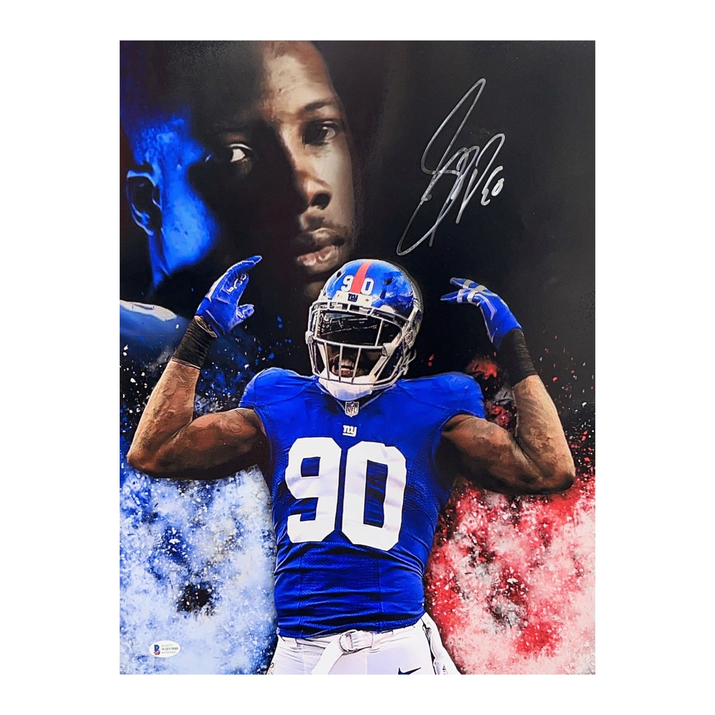 Jason Pierre Paul Autographed New York Giants Edit 16x20 Beckett