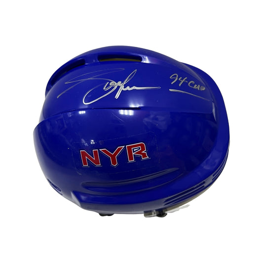 Adam Graves  Autographed New York Rangers Blue Mini Helmet “94 Cup” Inscription Steiner CX