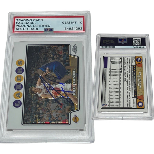 2008-09 Pau Gasol Topps Chrome #16 Autographed PSA Auto GEM MINT 10