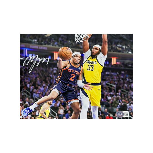 Miles “Deuce” McBride Autographed New York Knicks vs Myles Turner 8x10 Beckett