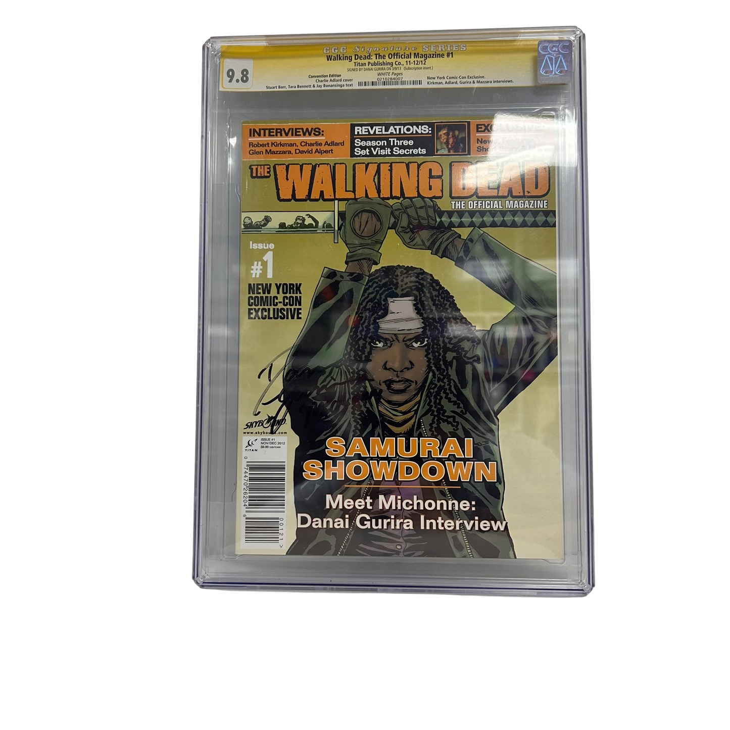 Danai Gurira Autographed Walking Dead Magazine CGC 9.8