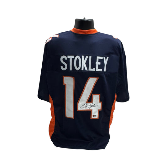 Brandon Stokley Denver Broncos Navy Jersey Beckett BAS