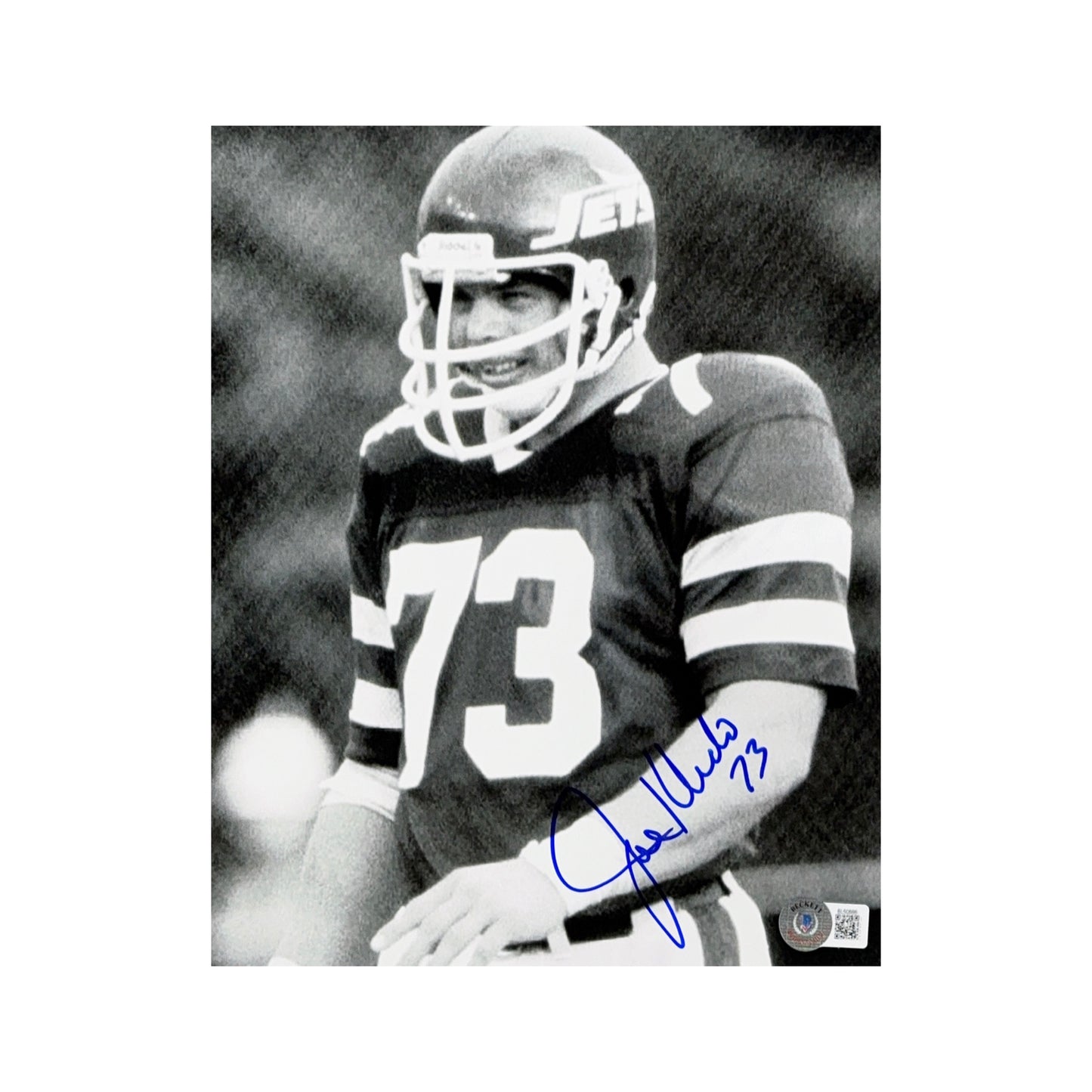 Joe Klecko Autographed New York Jets B&W 8x10 Beckett