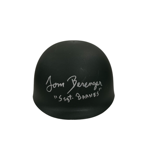Tom Berenger Autographed Military Helmet "Ssgt. Barners" Inscription JSA