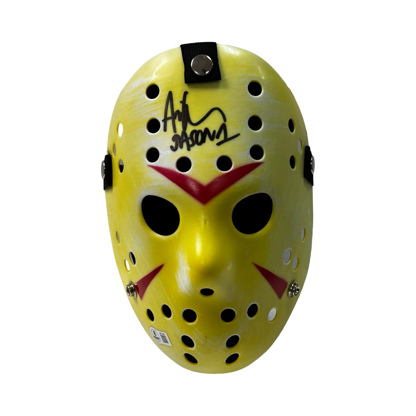 Ari Lehman Autographed Jason Voorhees Friday the 13th Yellow Mask "Jason 1" Inscription Beckett