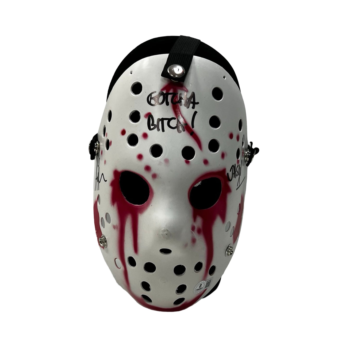 Ari Lehman Autographed Jason Voorhees Friday the 13th Bloody Mask "Gotcha B*tch!" Inscription Beckett