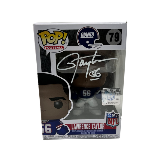 Lawrence Taylor Autographed New York Giants Funko Pop Steiner CX