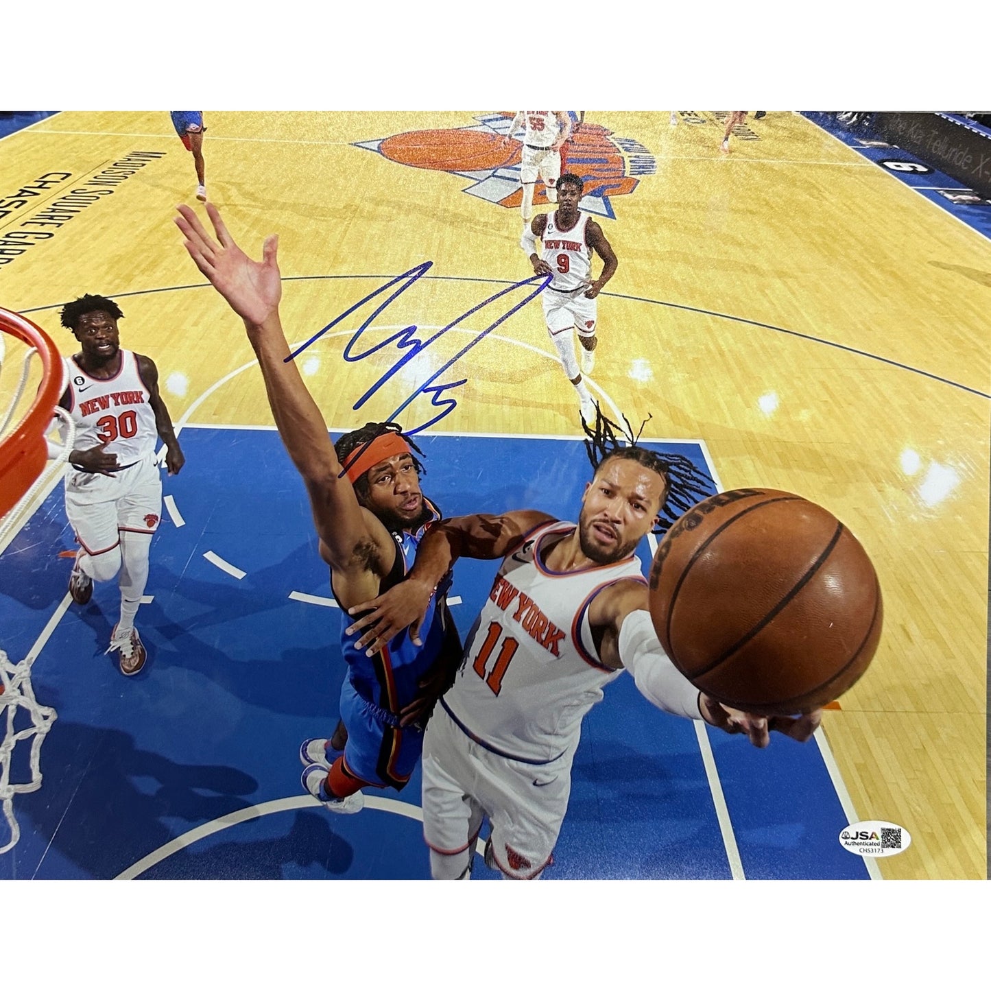 Jalen Williams Autographed Oklahoma City Thunder Block 11x14 JSA