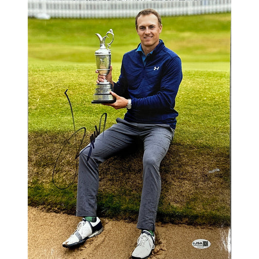 Jordan Spieth Autographed Trophy 11x14 JSA