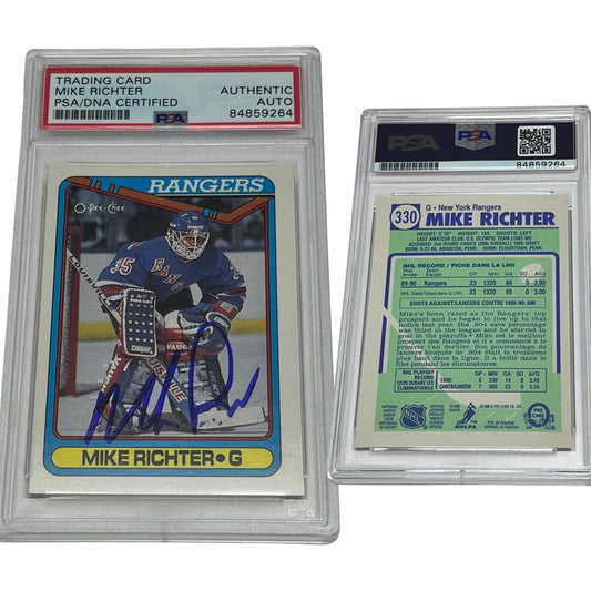 1990-91 Mike Richter O-Pee-Chee Rookie Card #330 Autographed PSA Auto Authentic