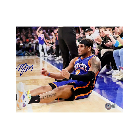 Miles Deuce McBride Autographed New York Knicks On Ground 8x10 Beckett