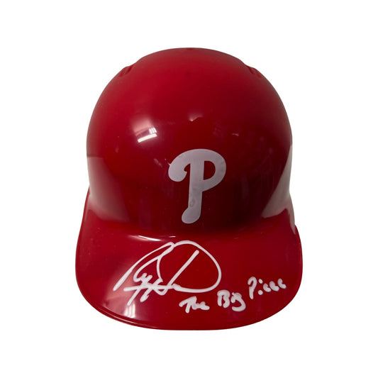 Ryan Howard Autographed Philadelphia Phillies Mini Helmet The Big Piece Inscription Steiner CX