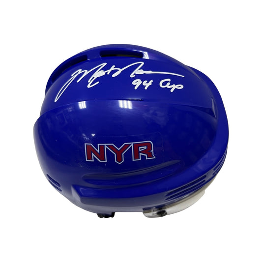 Mark Messier Autographed New York Rangers Blue Mini Helmet “94 Cup” Inscription Steiner CX