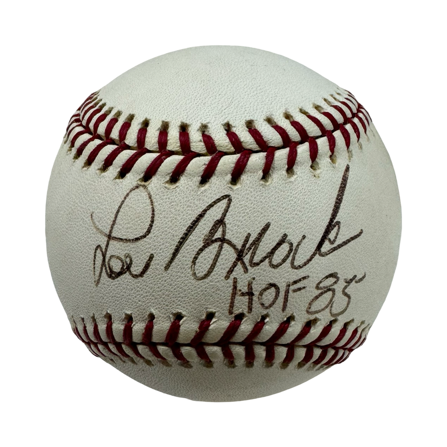 Lou Brock Autographed Official National League Baseball “HOF 85” Inscription JSA