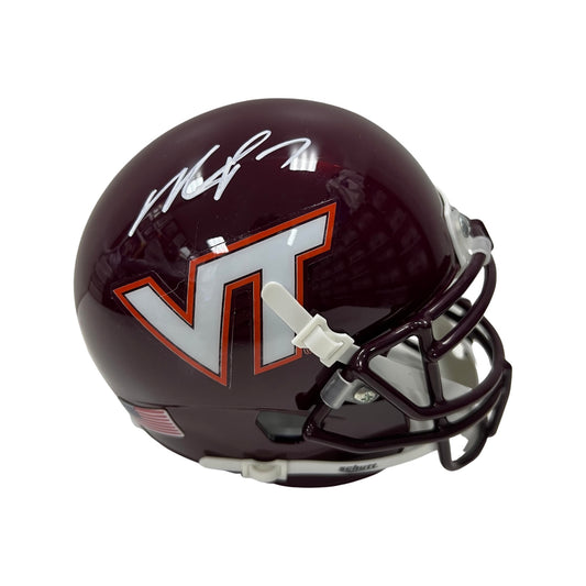 Michael Vick Autographed Virginia Tech Hokies Schutt Mini Helmet JSA
