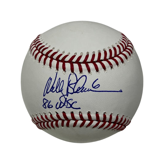 Wally Backman Autographed New York Mets OMLB “86 WSC” Inscription Steiner CX