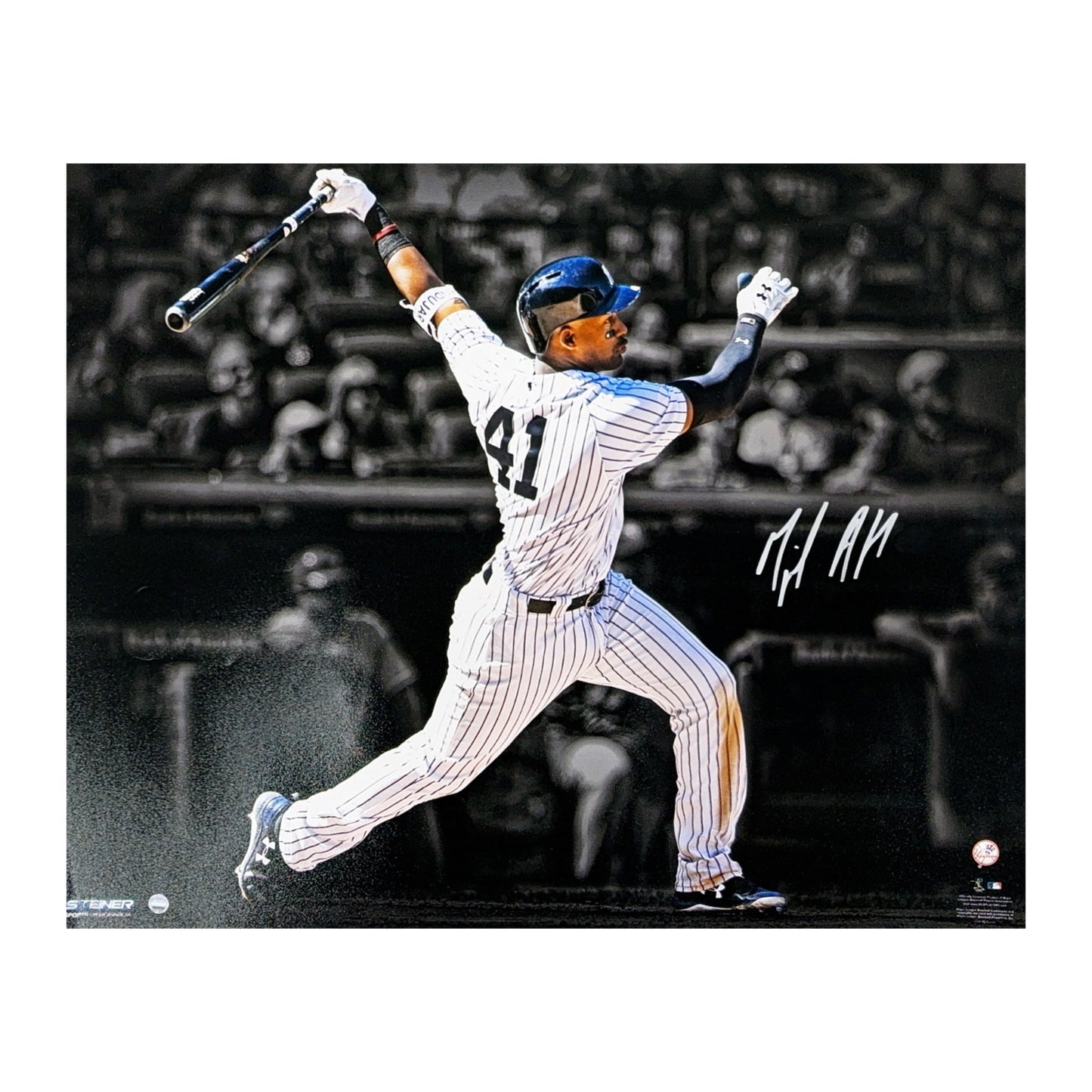 Miguel Andujar Autographed New York Yankees Batting 16x20 Steiner