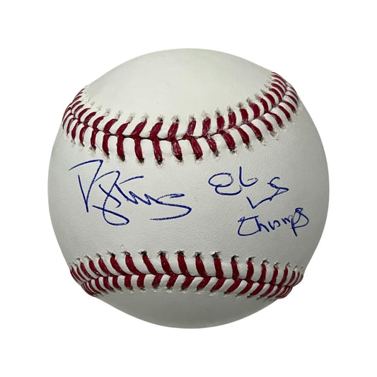 Darryl Strawberry Autographed New York Mets OMLB 86 WS Champs Inscription Steiner CX