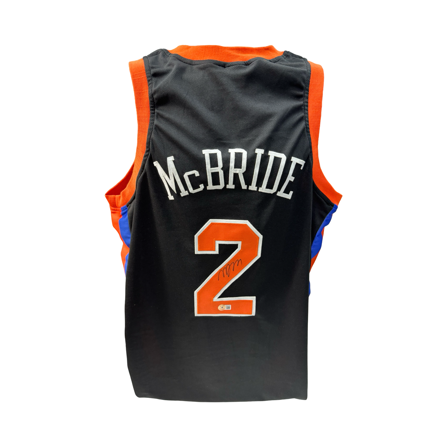 Miles Deuce McBride Autographed New York Knicks Black Jersey Beckett