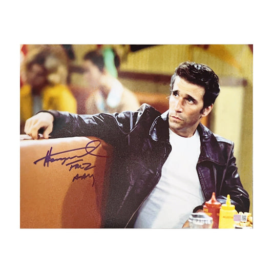 Henry Winkler Autographed Fonzie In Booth 11x14 Photo Fonz Ayy Steiner CX