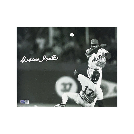 Rafael Santana Autographed New York Mets Throwing 8x10 Steiner CX