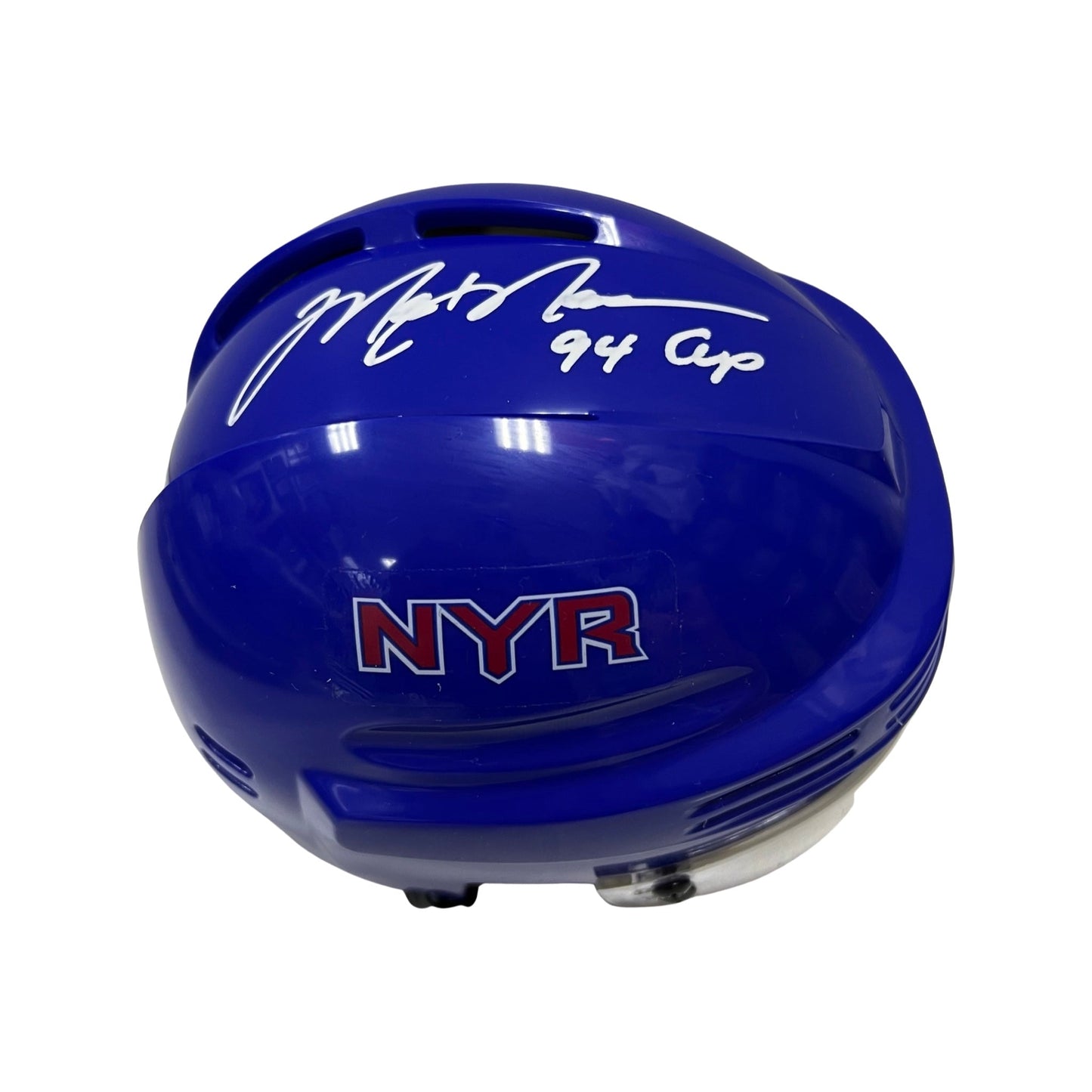 Mark Messier Autographed New York Rangers Blue Mini Helmet 94 Cup Inscription Steiner CX