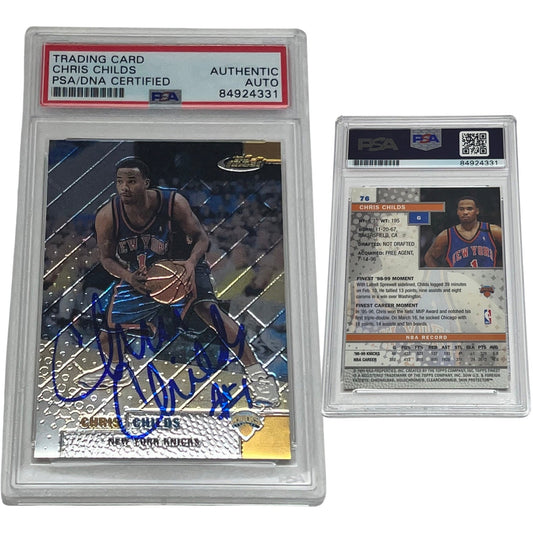 1999-00 Chris Childs Topps Finest #76 Autographed PSA Auto Authentic